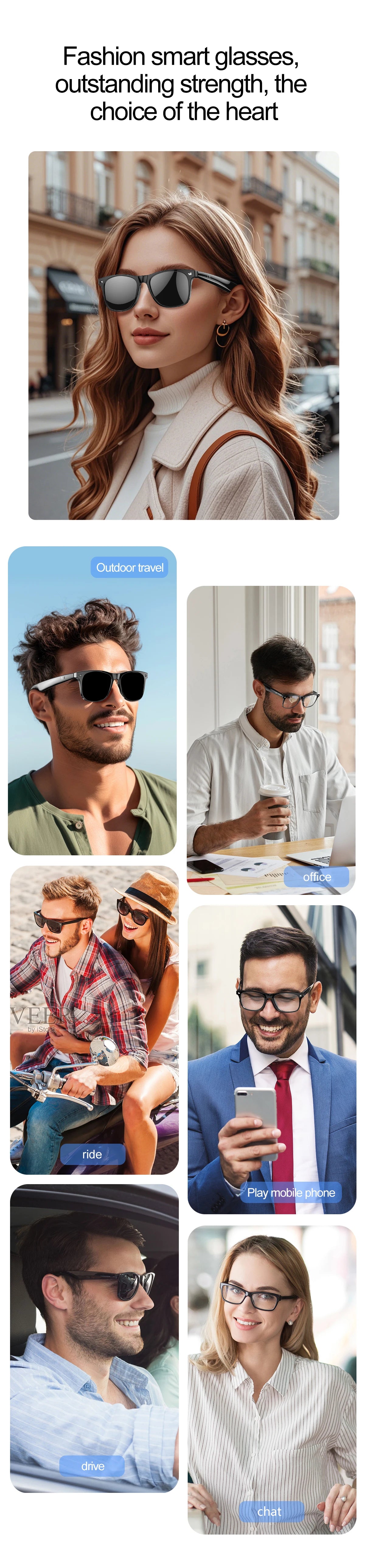 Smart Glasses AI Intelligent Voice Video Real-time Translation Bluetooth