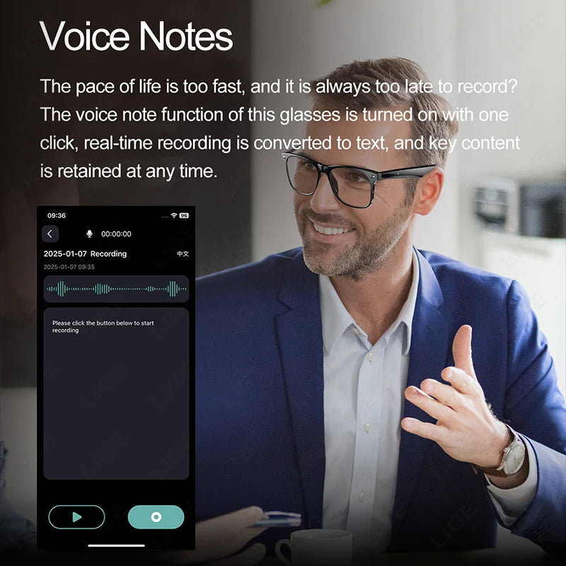 Smart Glasses AI Intelligent Voice Video Real-time Translation Bluetooth