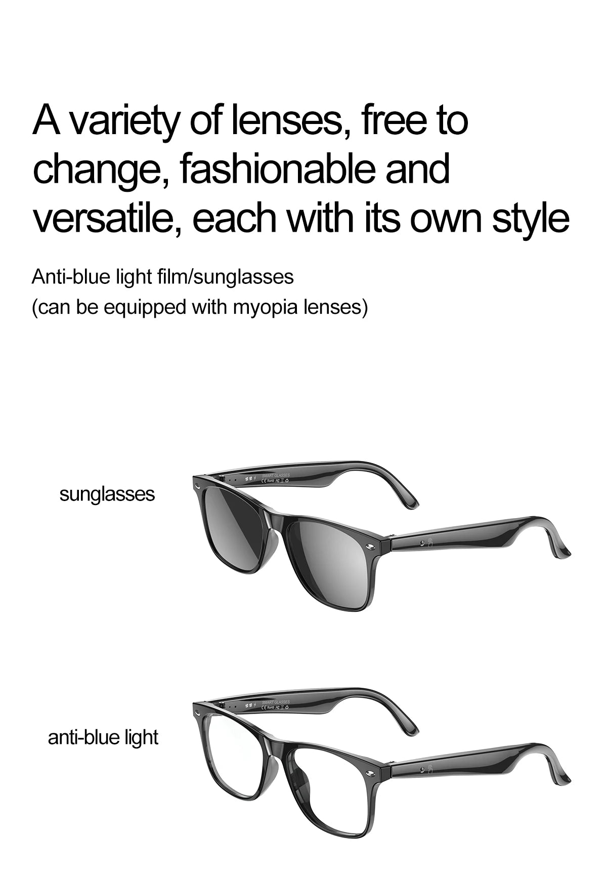 Smart Glasses AI Intelligent Voice Video Real-time Translation Bluetooth