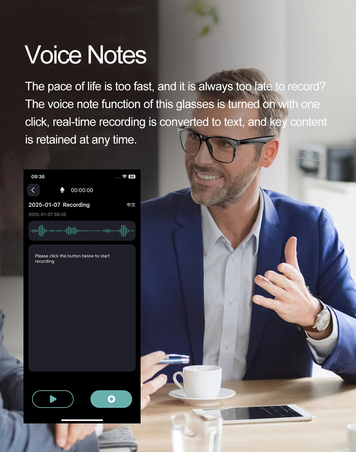 Smart Glasses AI Intelligent Voice Video Real-time Translation Bluetooth