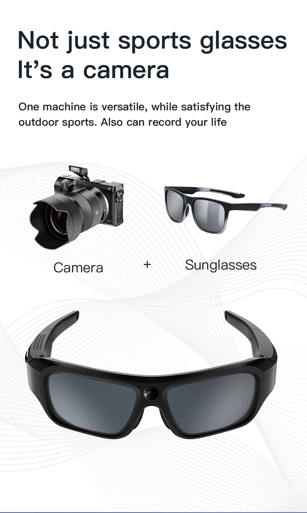 Video Smart Glasses With Eyewear Camcorder For Outdoor Mini Camera