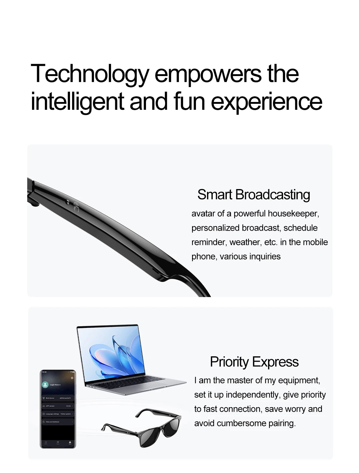 Smart Glasses AI Intelligent Voice Video Real-time Translation Bluetooth