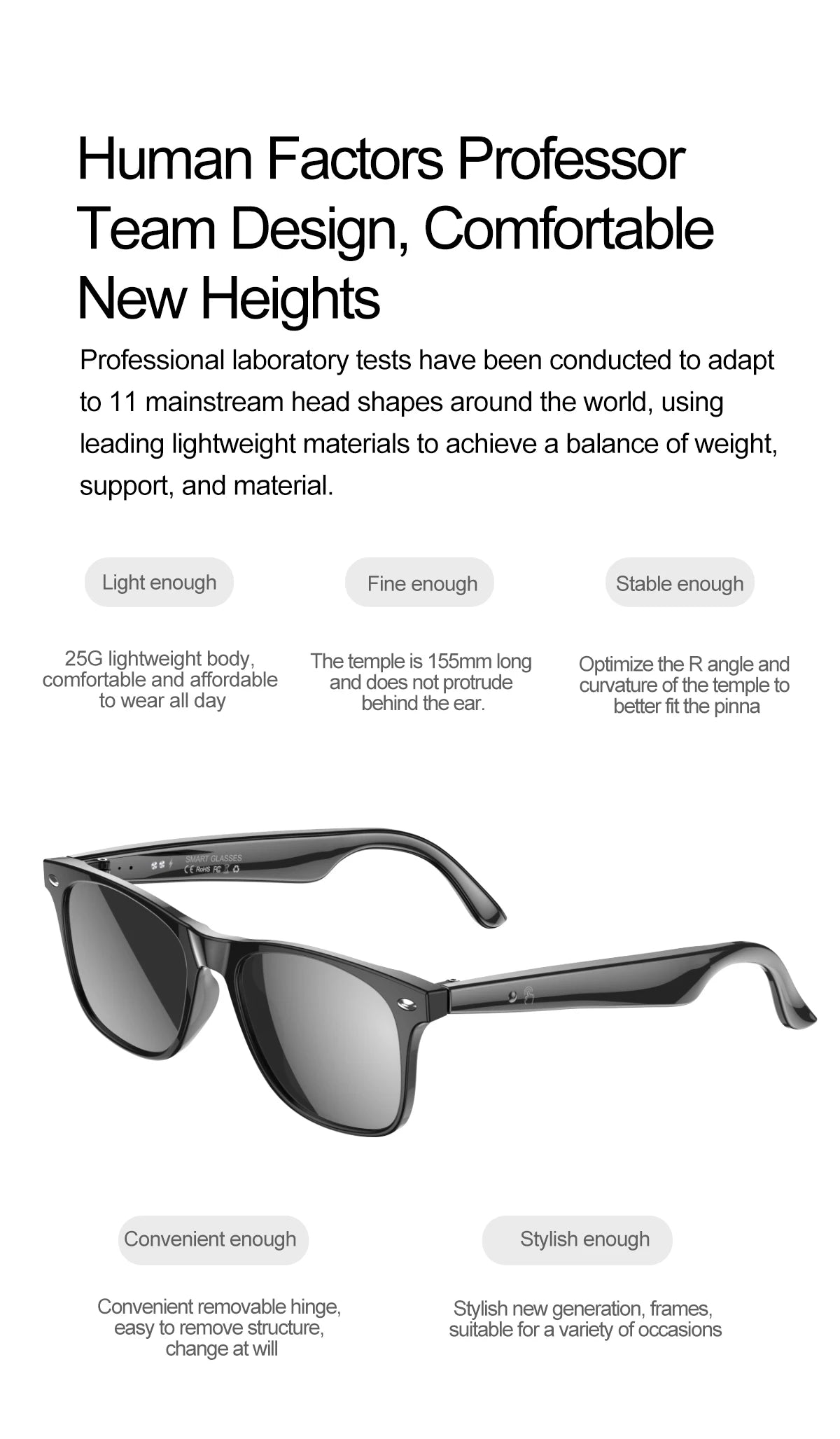 Smart Glasses AI Intelligent Voice Video Real-time Translation Bluetooth