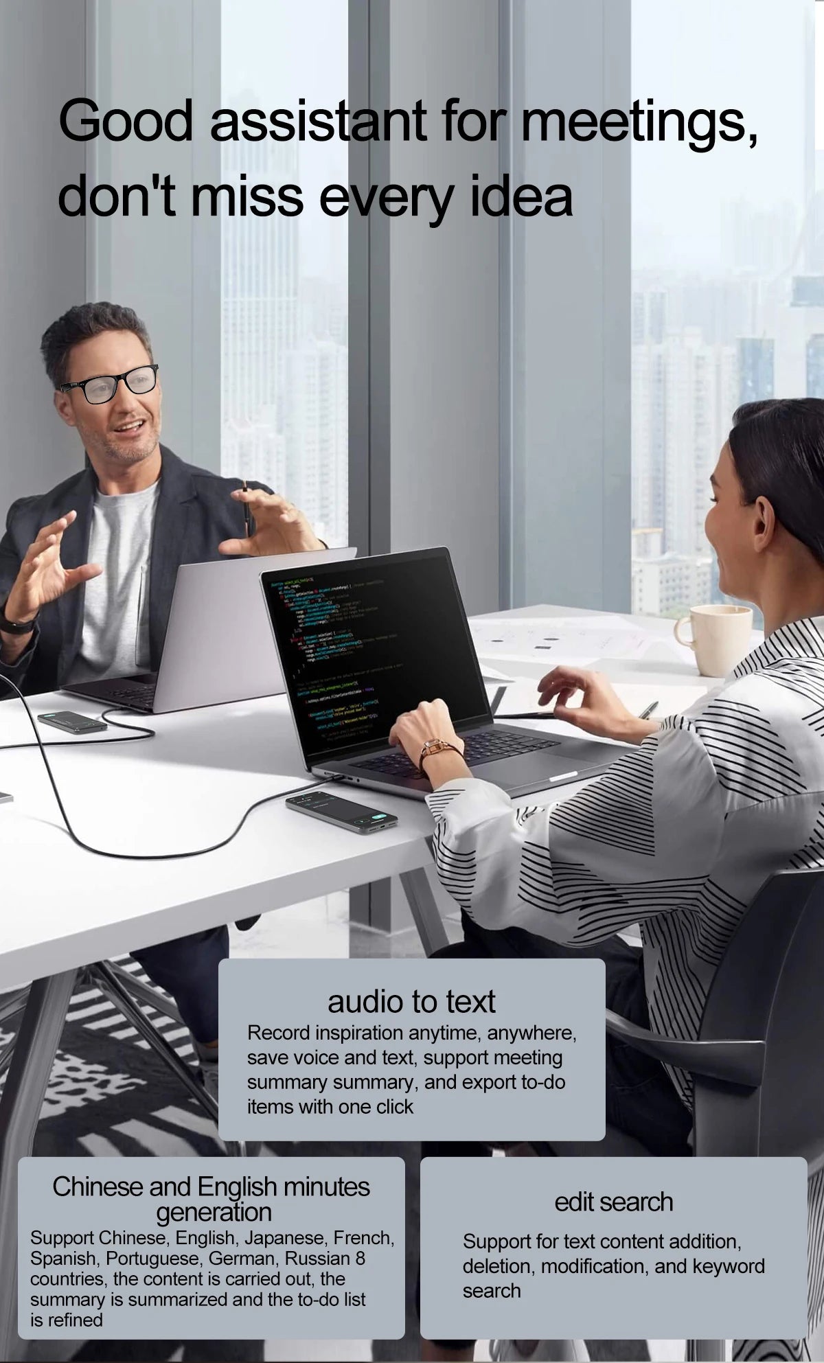 Smart Glasses AI Intelligent Voice Video Real-time Translation Bluetooth