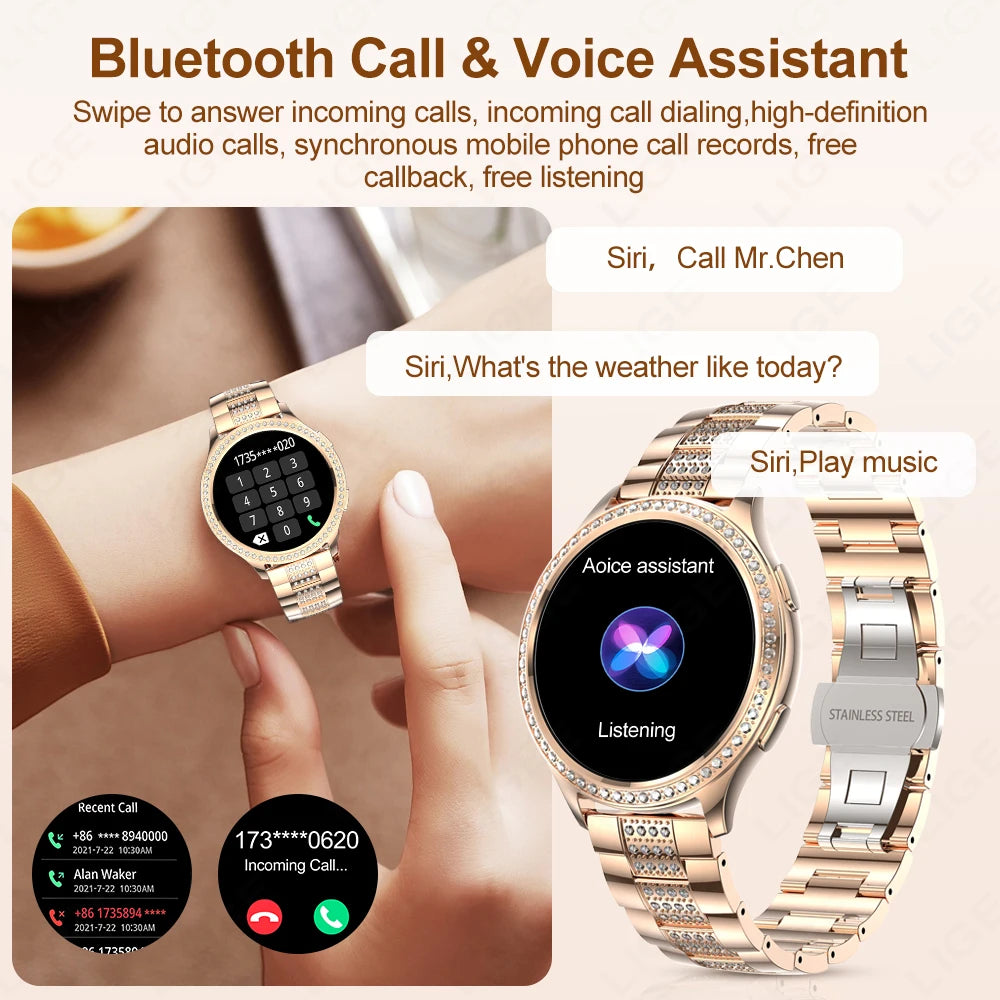 Women Smart Watch Bluetooth Call AI Voice Assistant