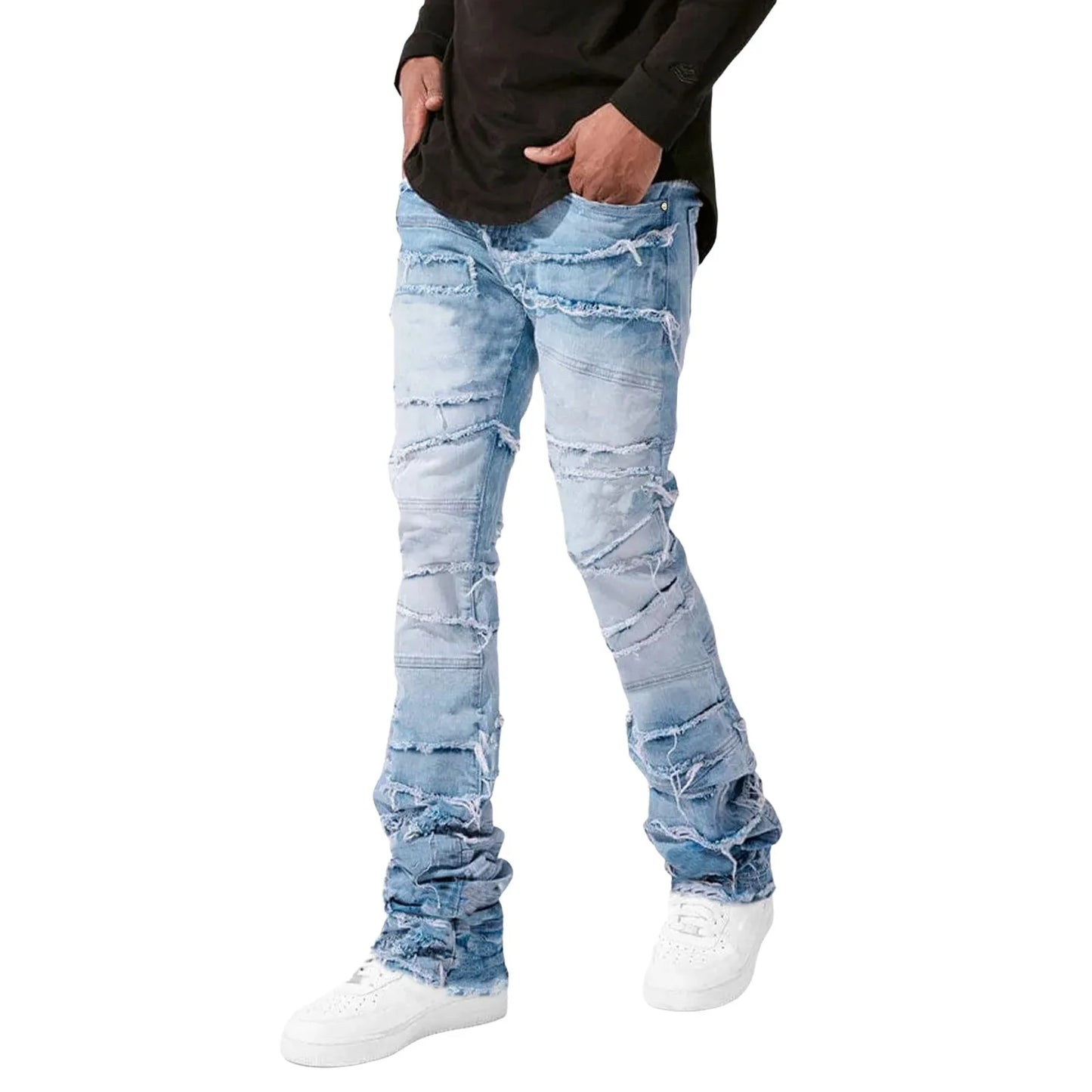 Jeans For Men Stretch Fit Skinny Stacked Ripped