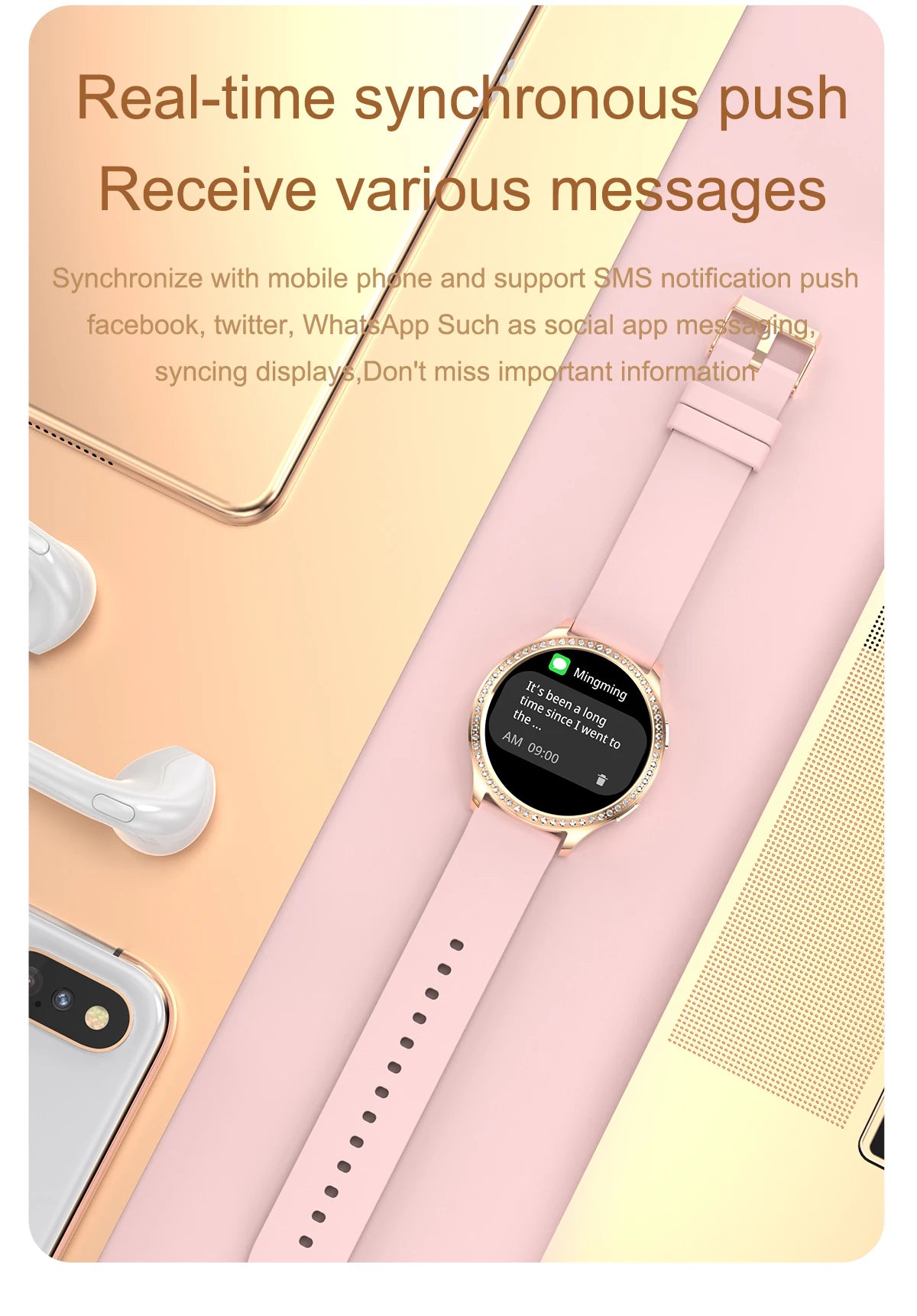 Women Smart Watch Bluetooth Call AI Voice Assistant