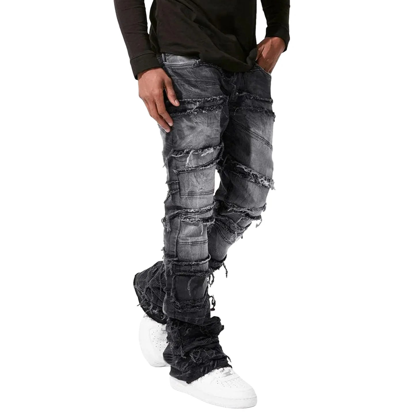 Jeans For Men Stretch Fit Skinny Stacked Ripped