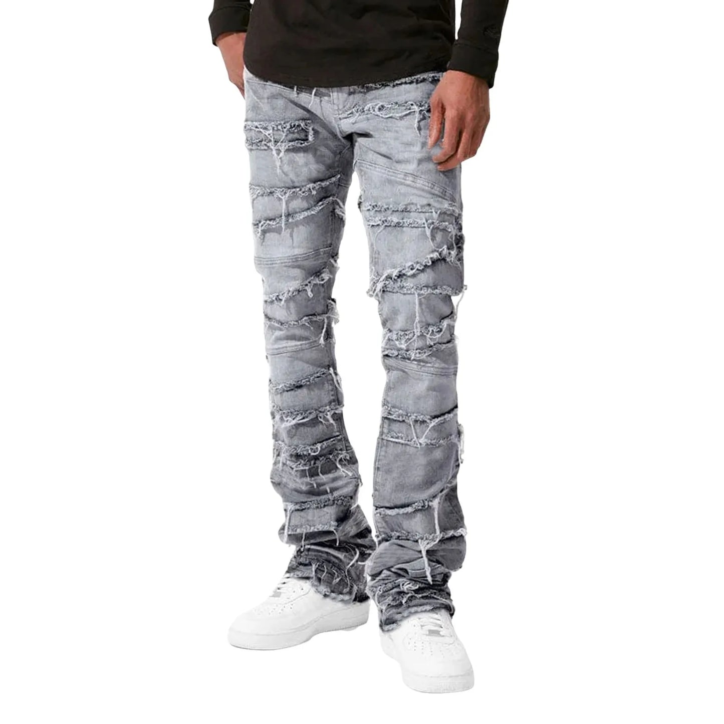 Jeans For Men Stretch Fit Skinny Stacked Ripped