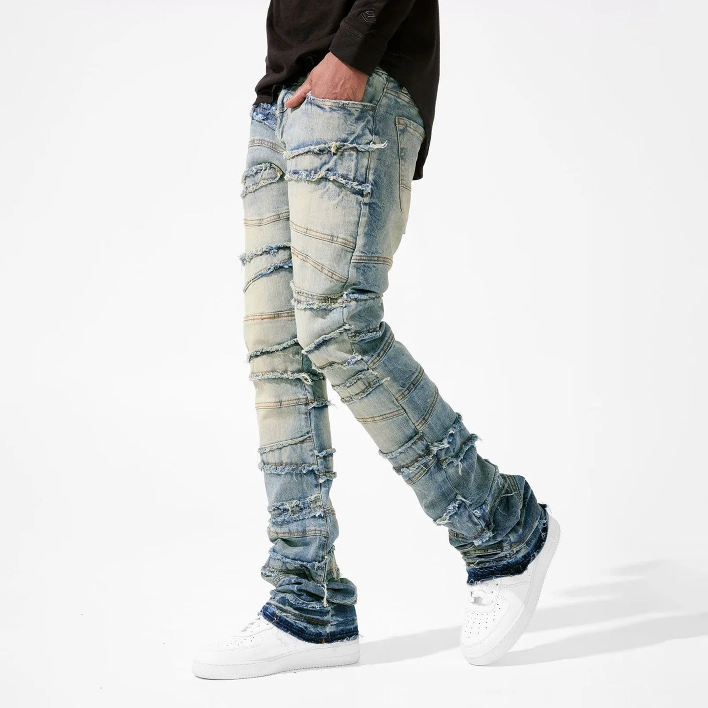 Jeans For Men Stretch Fit Skinny Stacked Ripped