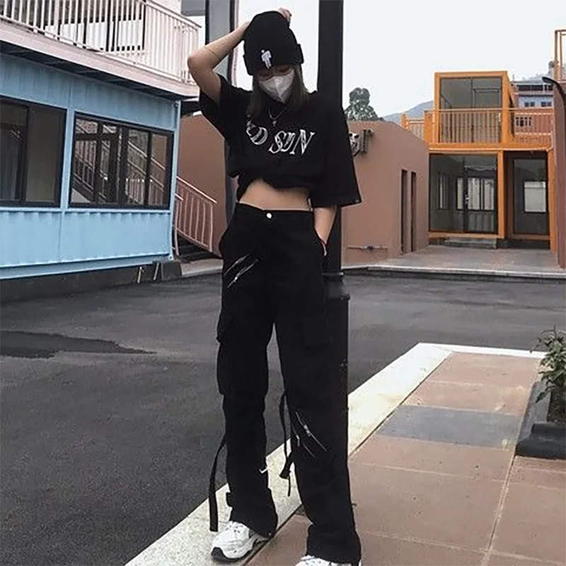 High Street Black Multi Zipper Jeans