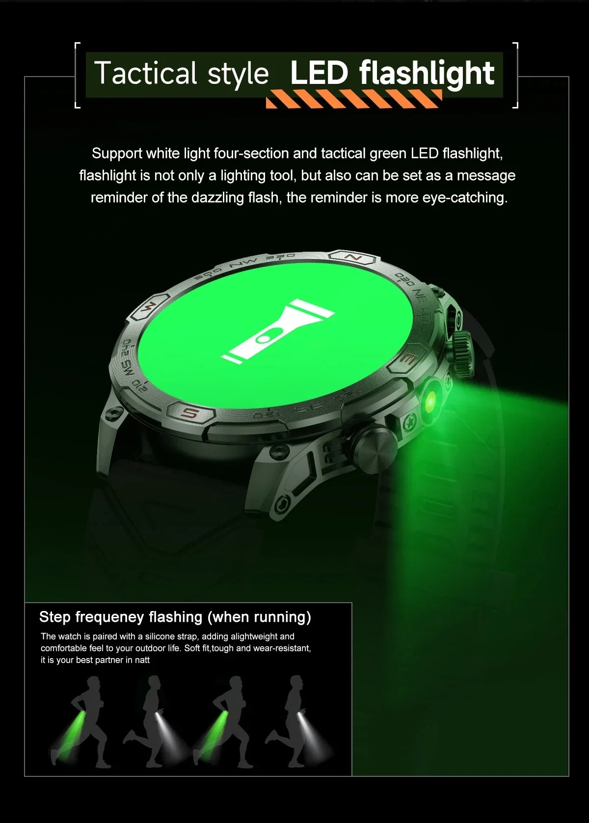 Xiaomi Outdoor Military Flashlight GPS Smart Watch