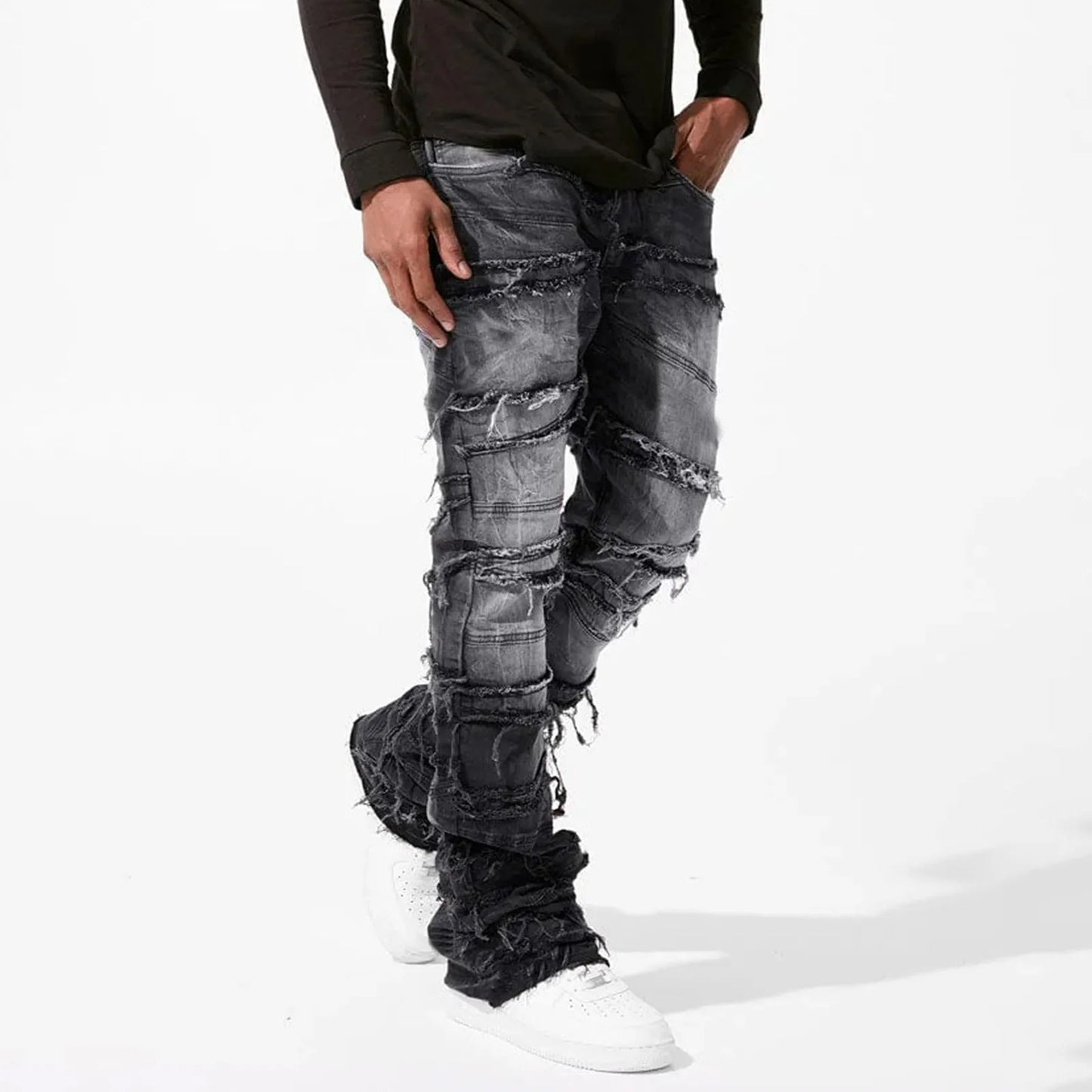 Jeans For Men Stretch Fit Skinny Stacked Ripped