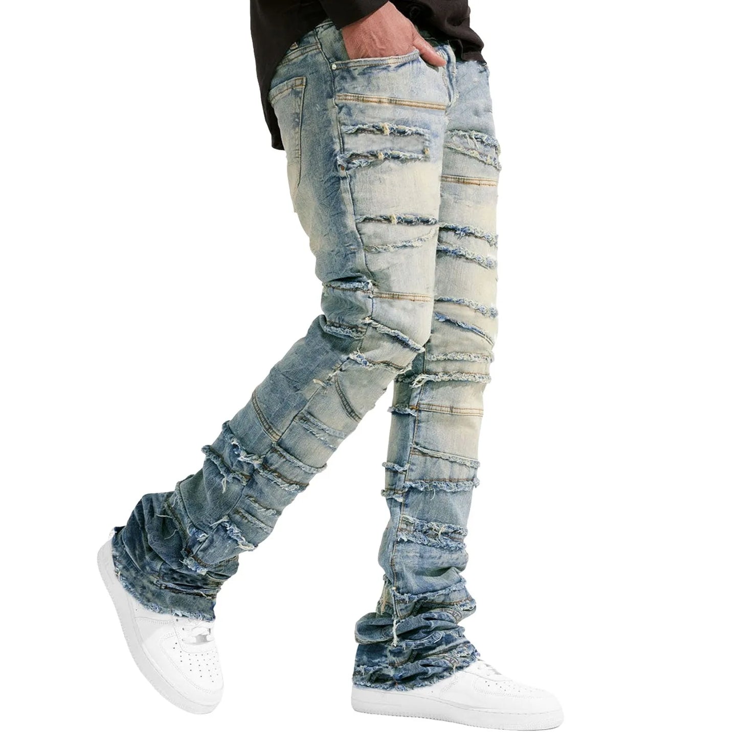 Jeans For Men Stretch Fit Skinny Stacked Ripped