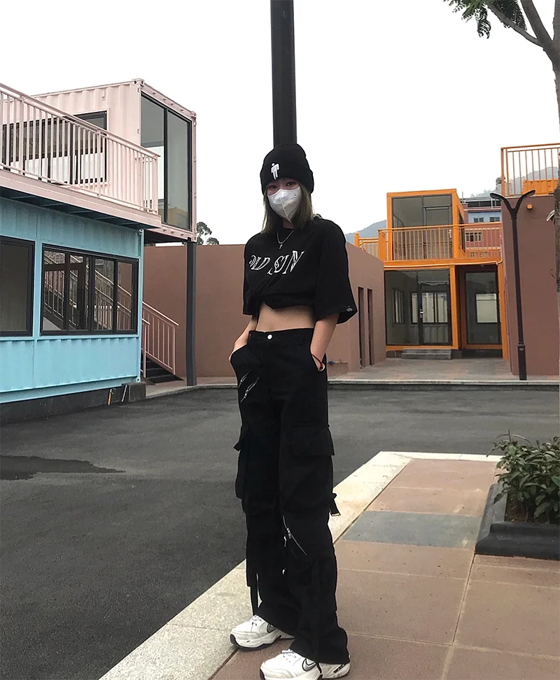 High Street Black Multi Zipper Jeans