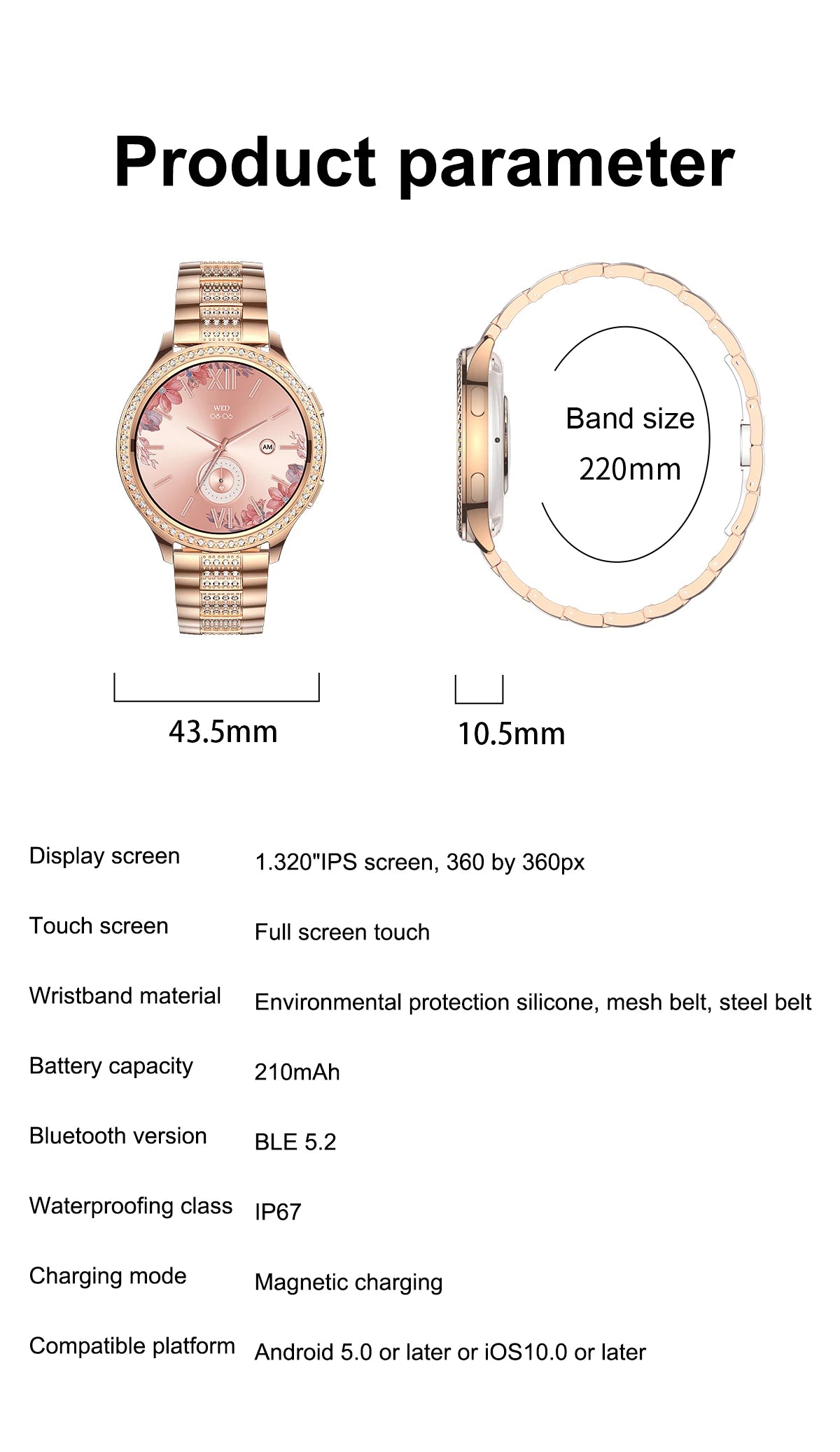 Women Smart Watch Bluetooth Call AI Voice Assistant
