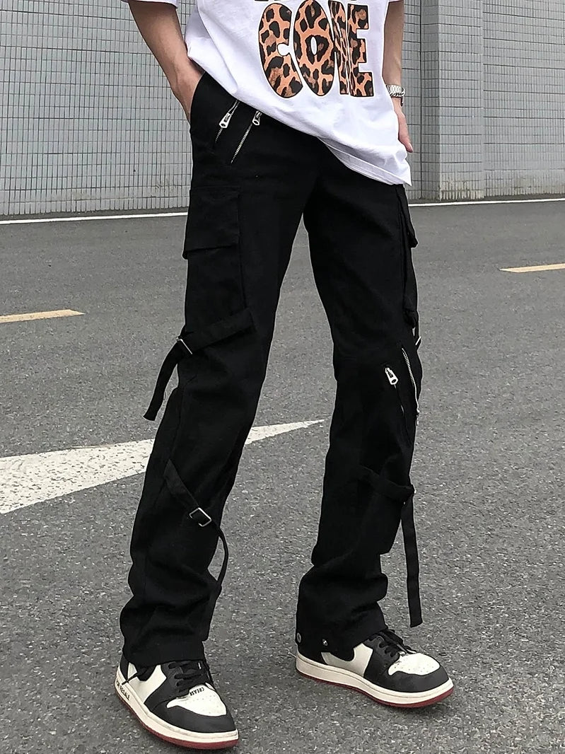 High Street Black Multi Zipper Jeans