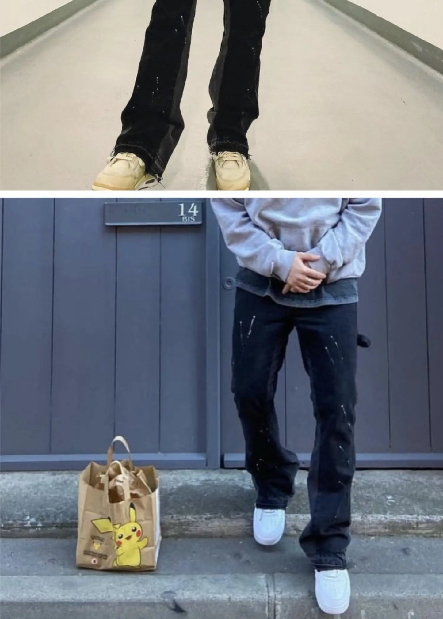 Vintage Streetwear Flared Jeans Pants