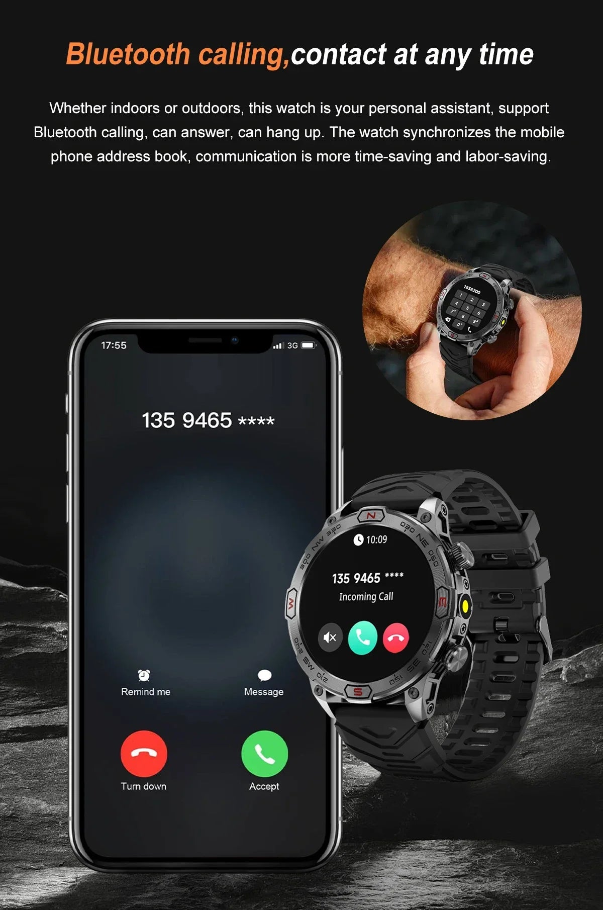 Xiaomi Outdoor Military Flashlight GPS Smart Watch