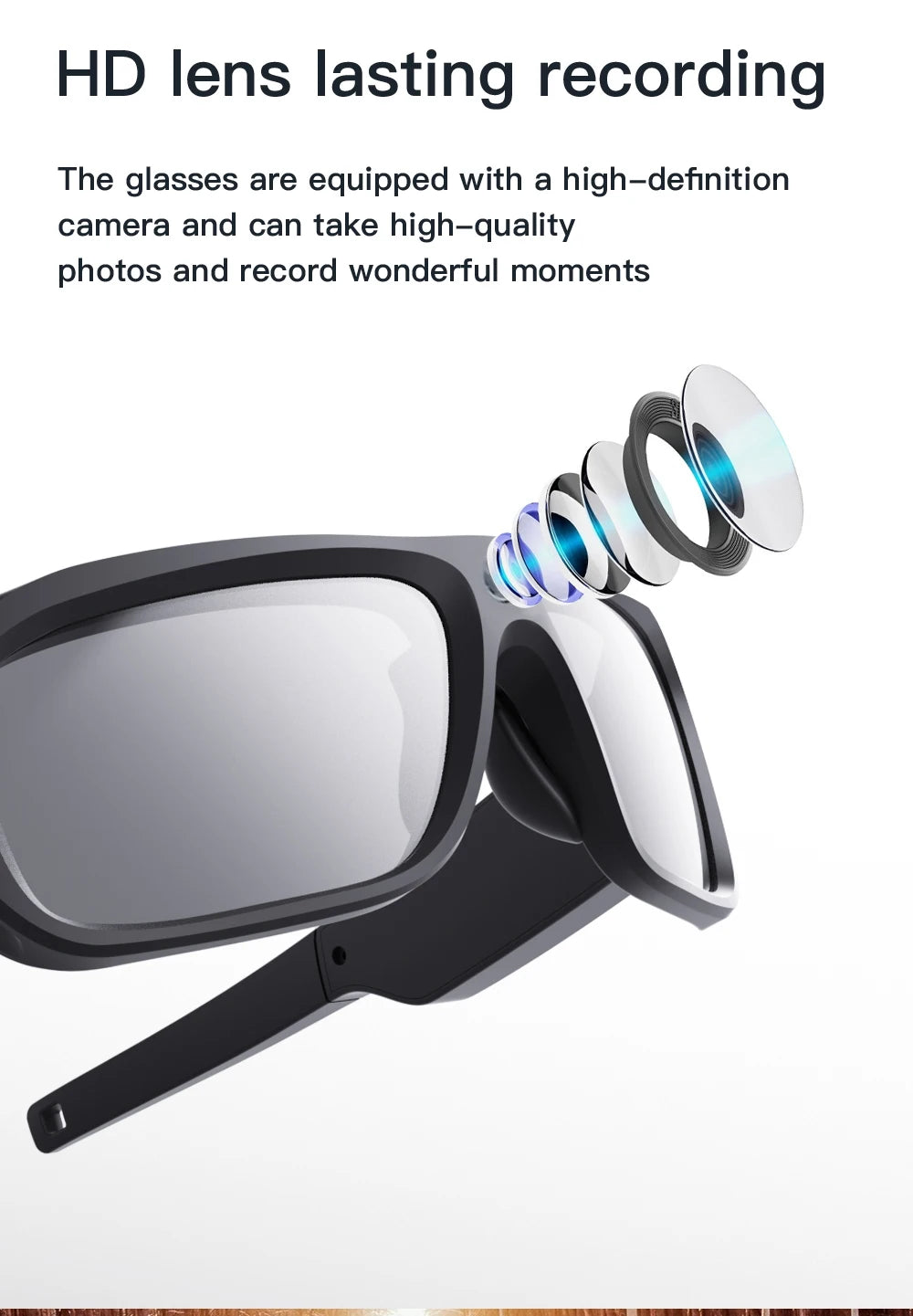 Video Smart Glasses With Eyewear Camcorder For Outdoor Mini Camera