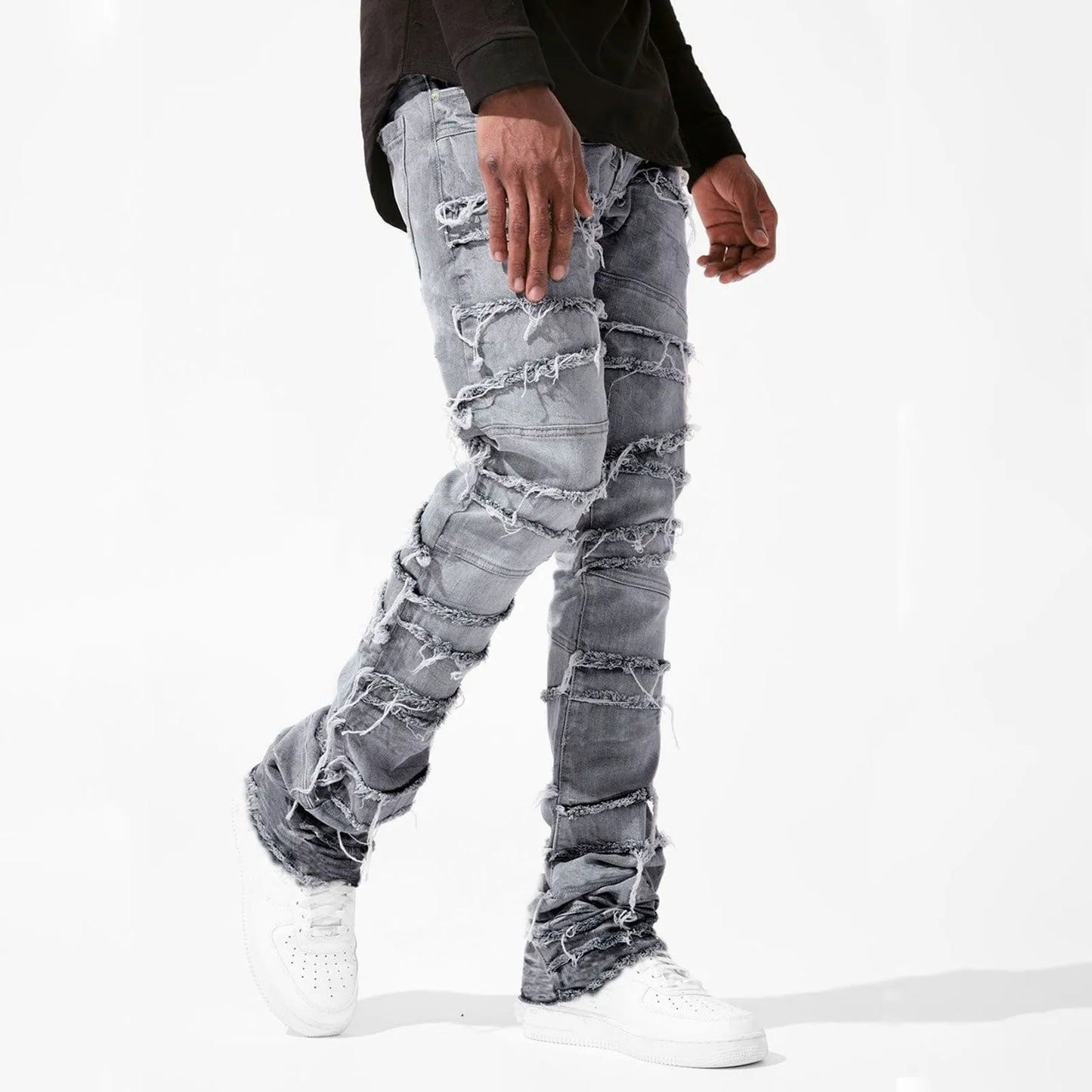 Jeans For Men Stretch Fit Skinny Stacked Ripped